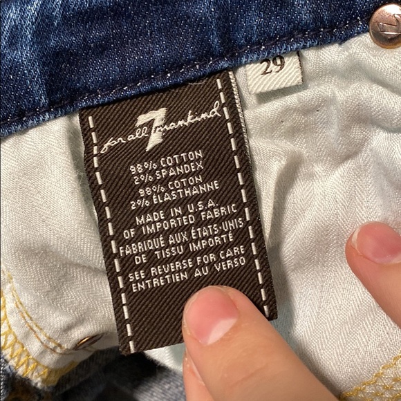 7 for All Mankind straight leg denim - size 29 - Picture 5 of 5